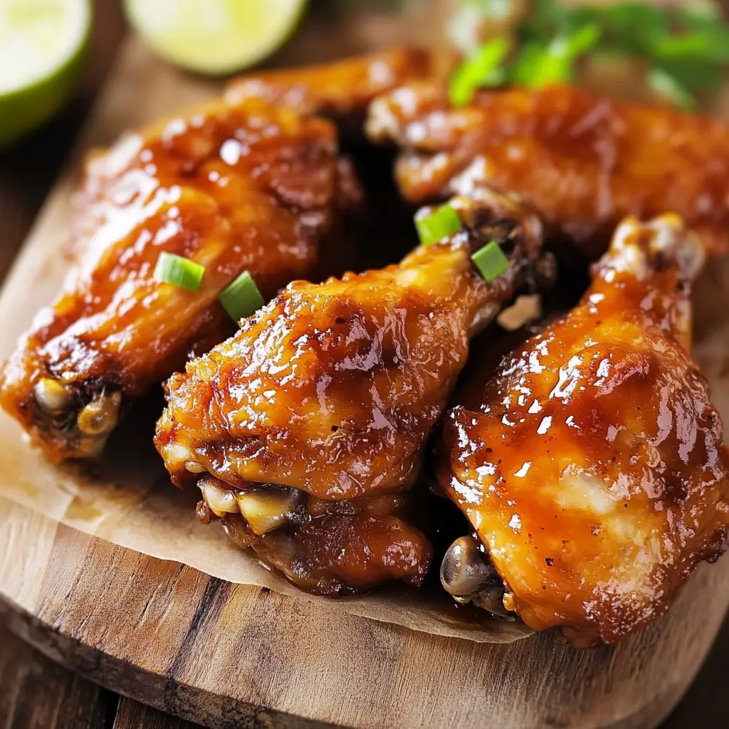 Alitas de pollo al horno crujientes servidas en bandeja
