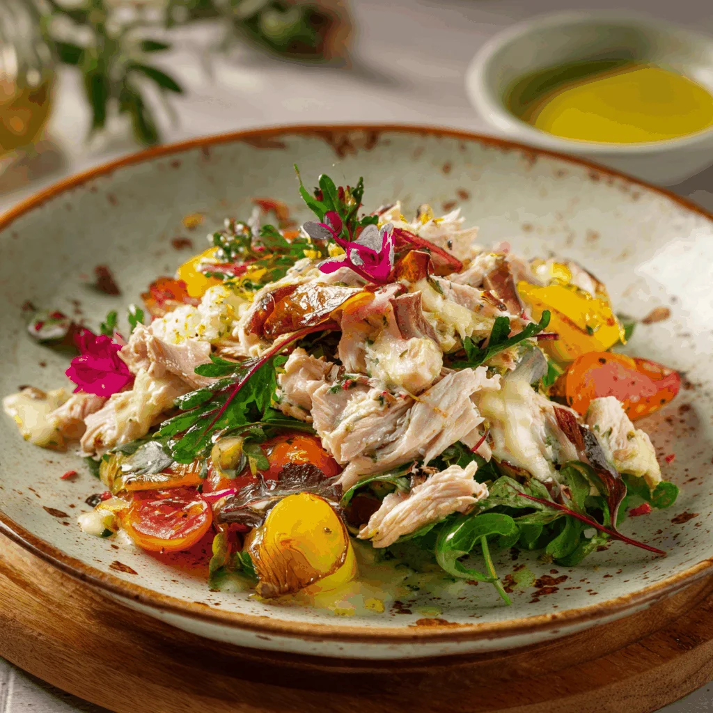 A delicious plate of Ensalada de Gallina (Venezuelan Chicken Salad)