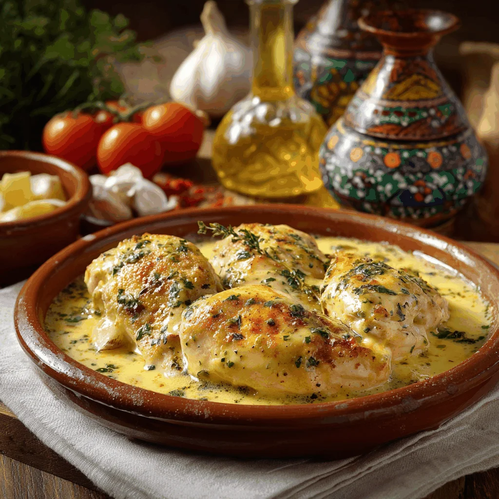 A delicious plate of Receta de Pechuga de Pollo a la Crema