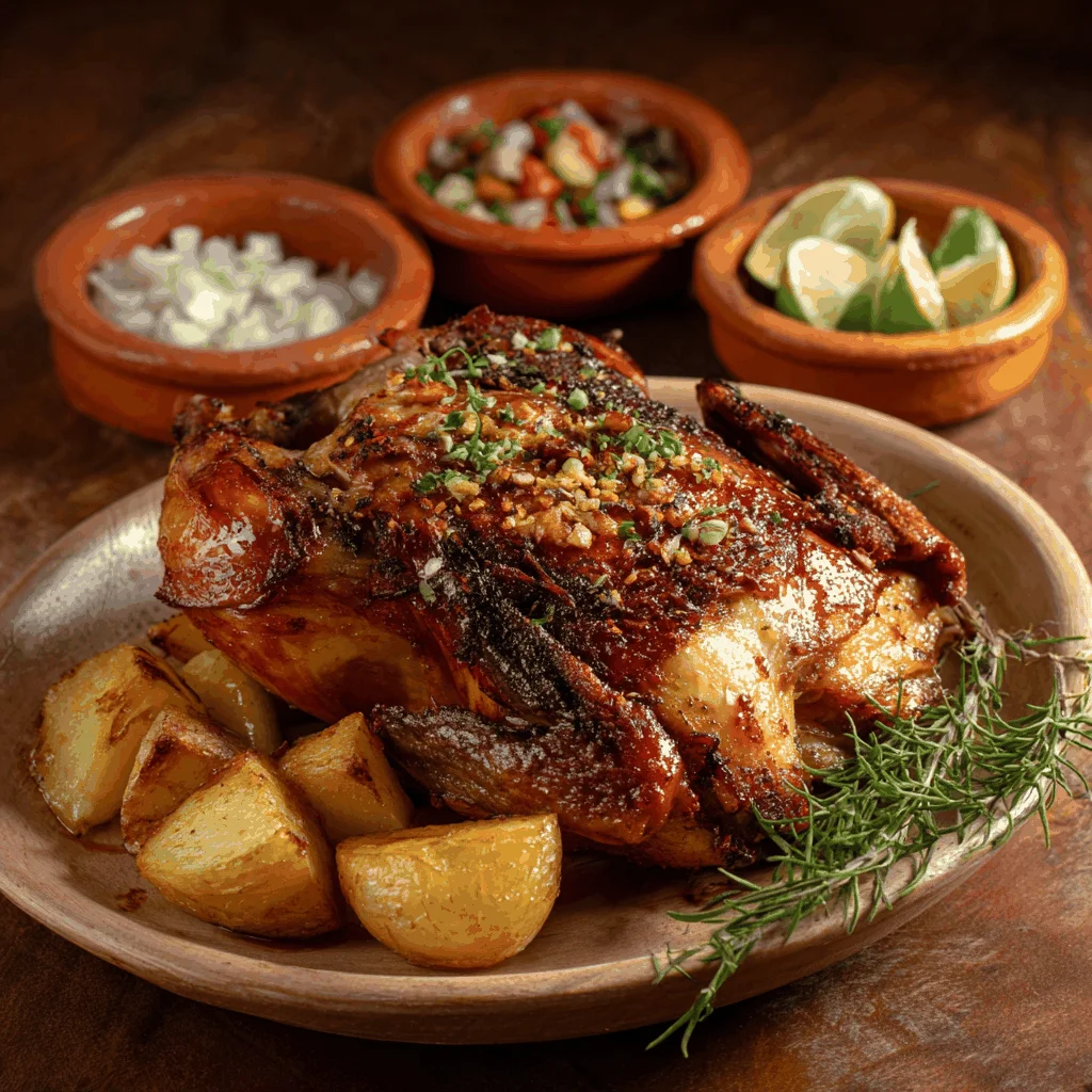 A delicious plate of Rotisserie Chicken at Pleasanton Farmer's Market