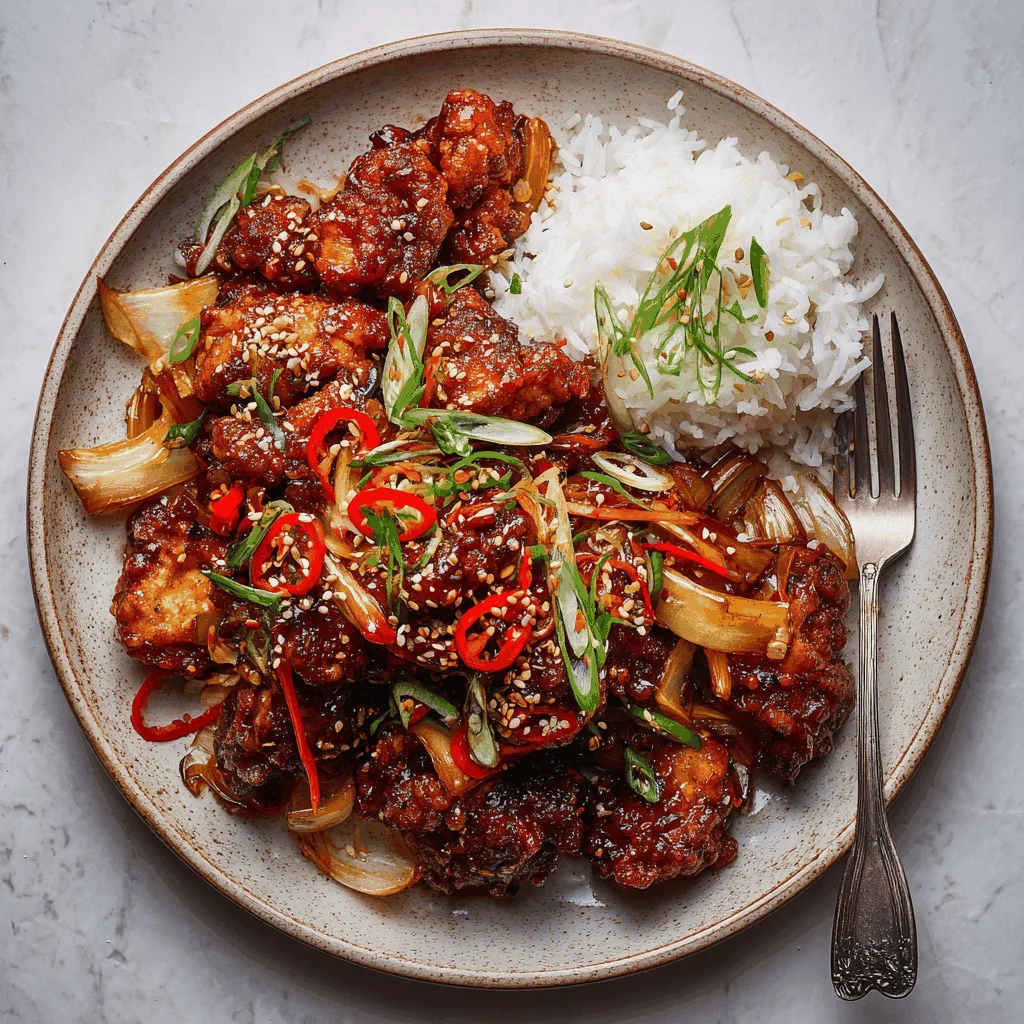 A delicious plate of Pollo Frito Coreano (Ultra Crujiente)