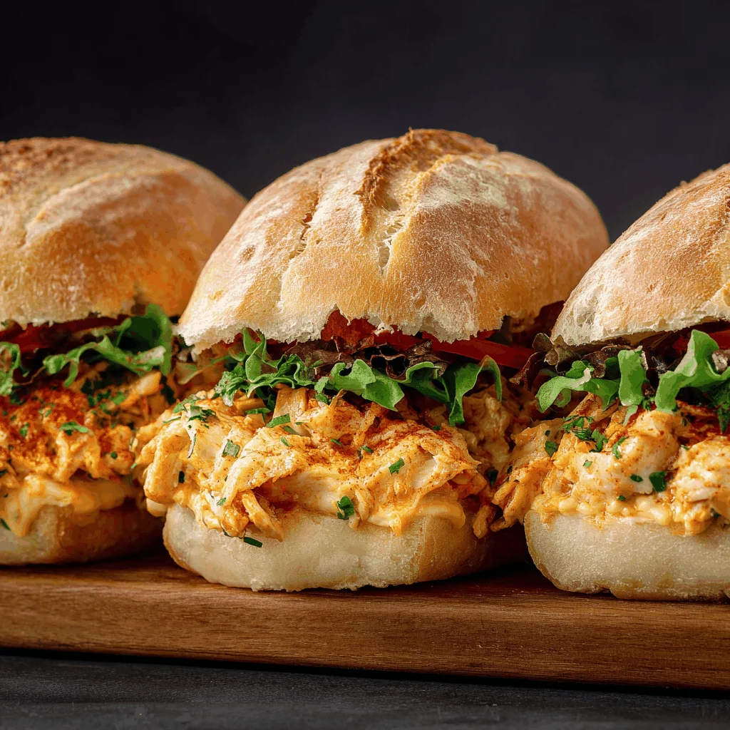 A delicious plate of Sándwiches Cremosos de Pollo: ¡El Secreto para un Almuerzo Perfecto!