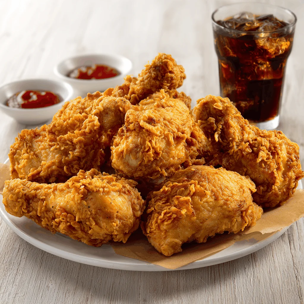 A delicious plate of Crujiente Pollo Kentucky Receta Secreta Revelada