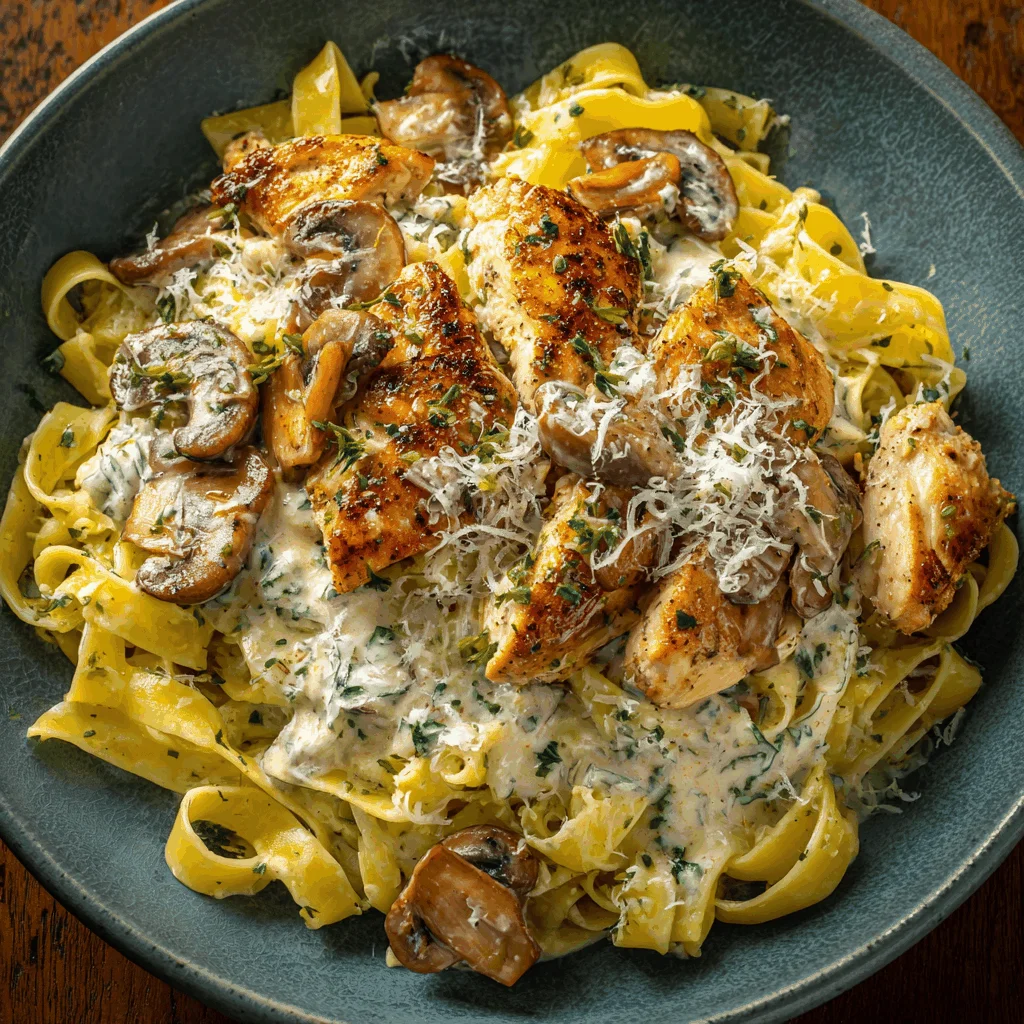 A delicious plate of Pasta Cremosa de Pollo: Un Plato Casero Delicioso