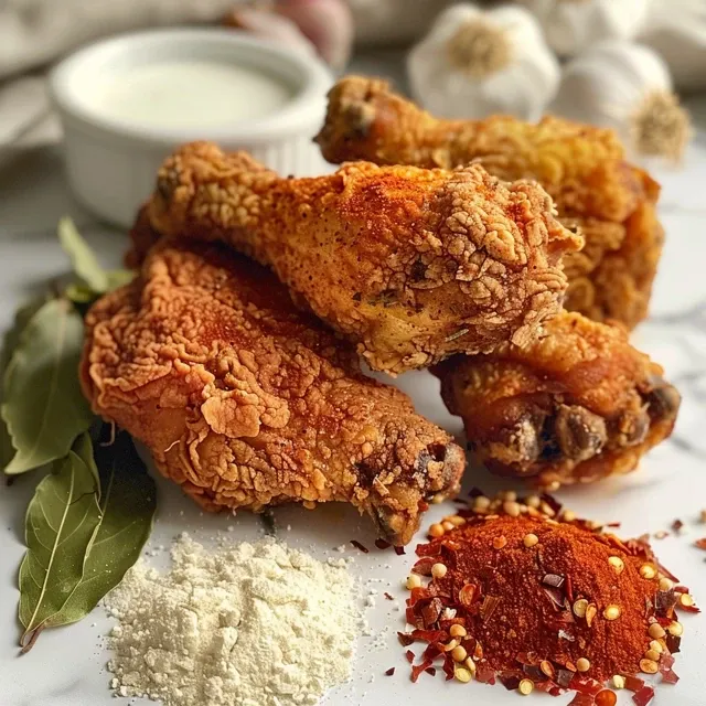 Pollo frito extra crujiente en un plato, mostrando su dorada textura.