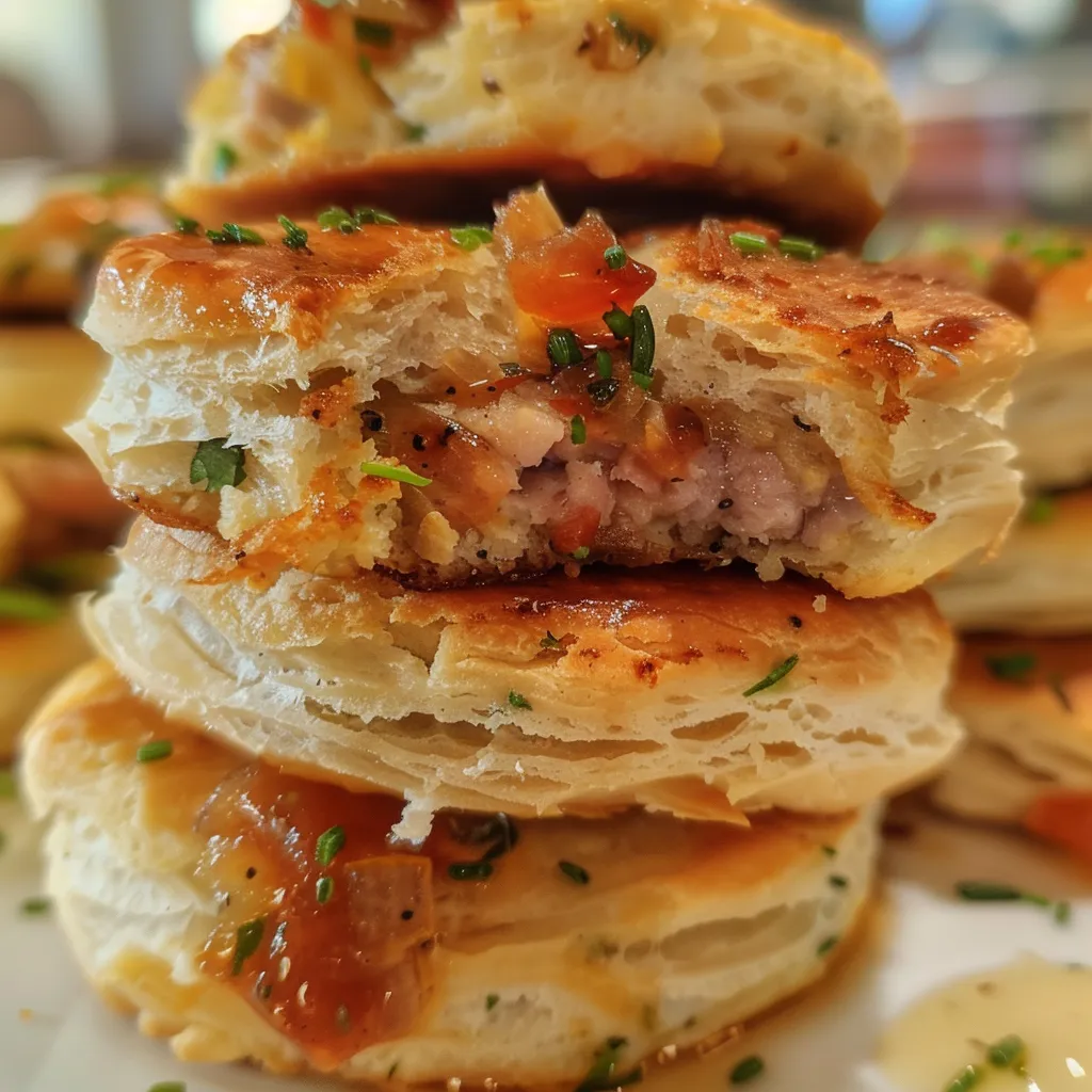 Primer plano de galletas con salsa, mostrando la textura y los ingredientes.