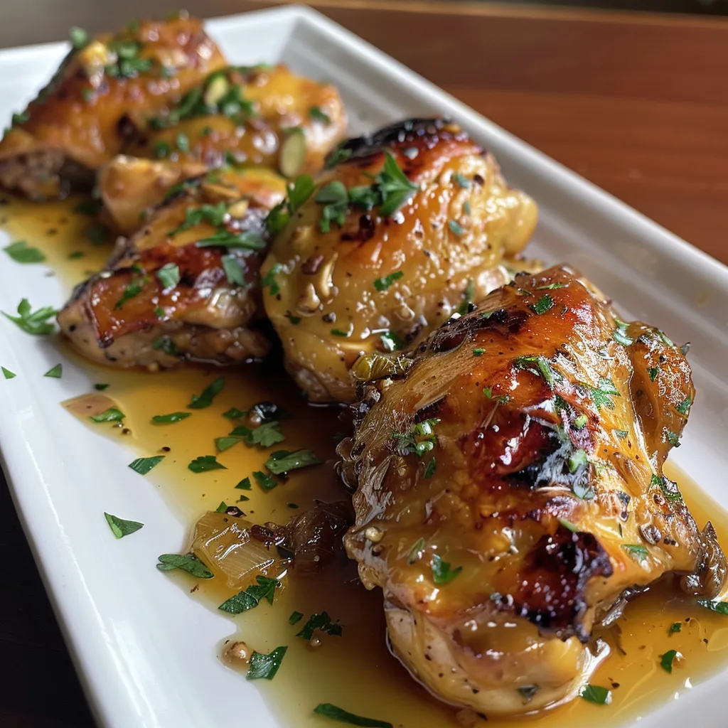 Primer plano de muslos de pollo a la plancha con textura crujiente.