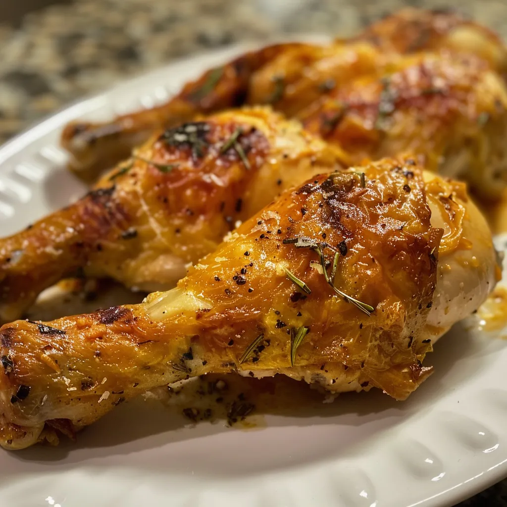 Vista lateral de una porción de Pollo frito al horno, resaltando su textura crujiente.