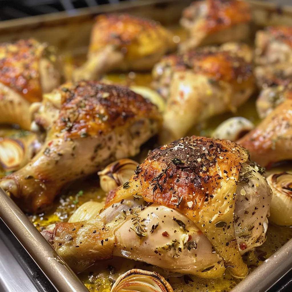 Pollo provenzal al horno en un plato, mostrando su jugoso aspecto.
