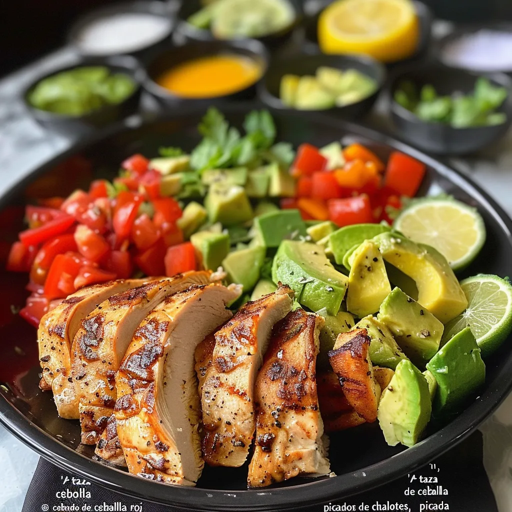 Ensalada de Pollo con ingredientes frescos en un tazón.