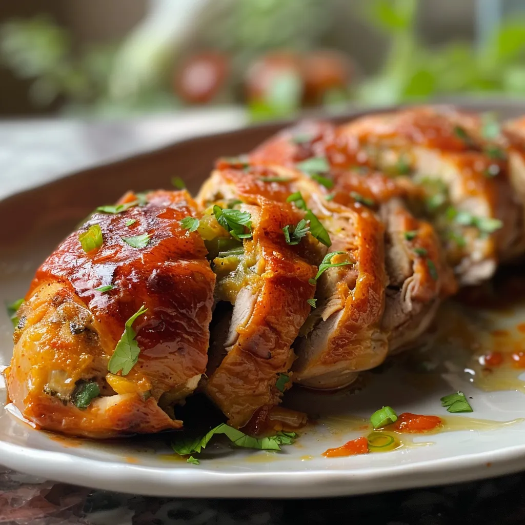 Vista lateral de un pan árabe con pollo, con ingredientes frescos alrededor.