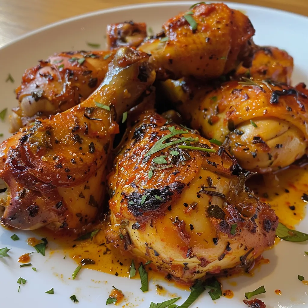 Muslos de pollo al horno con especias cajún, dorados y jugosos.