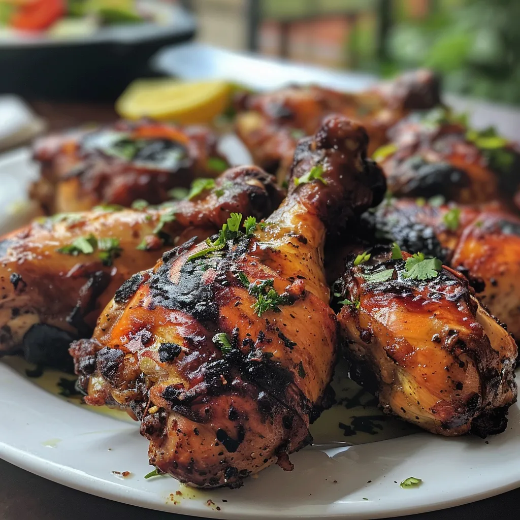 Pollo asado marroquí jugoso en un plato.