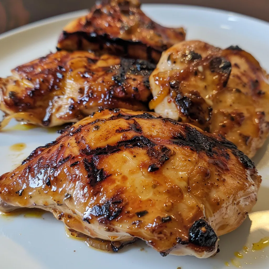Vista lateral de pollo asado marroquí bien dorado.
