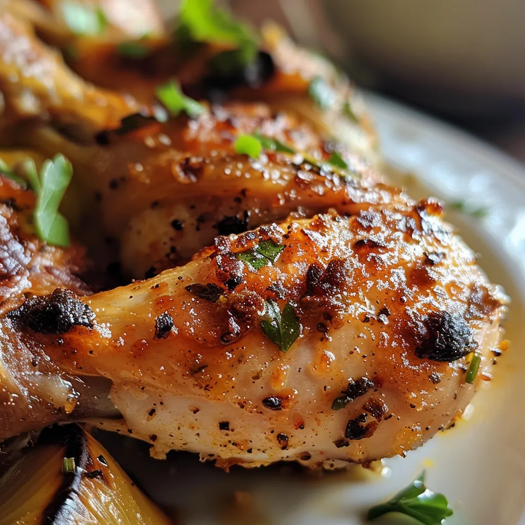 Primer plano de Pollo Cajún dorado y crujiente.