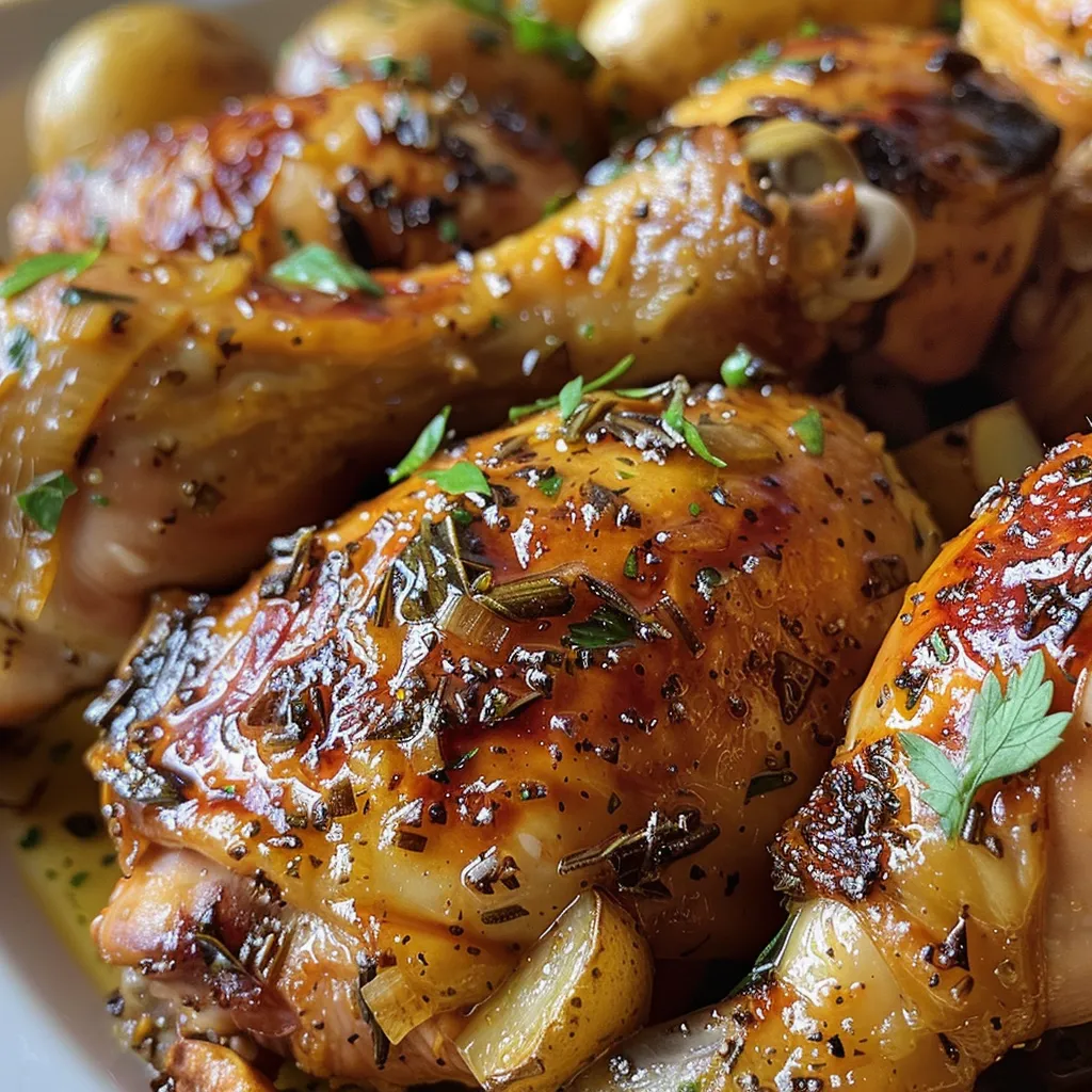 Primer plano de pollo con salsa de soja y miel, con semillas de sésamo.