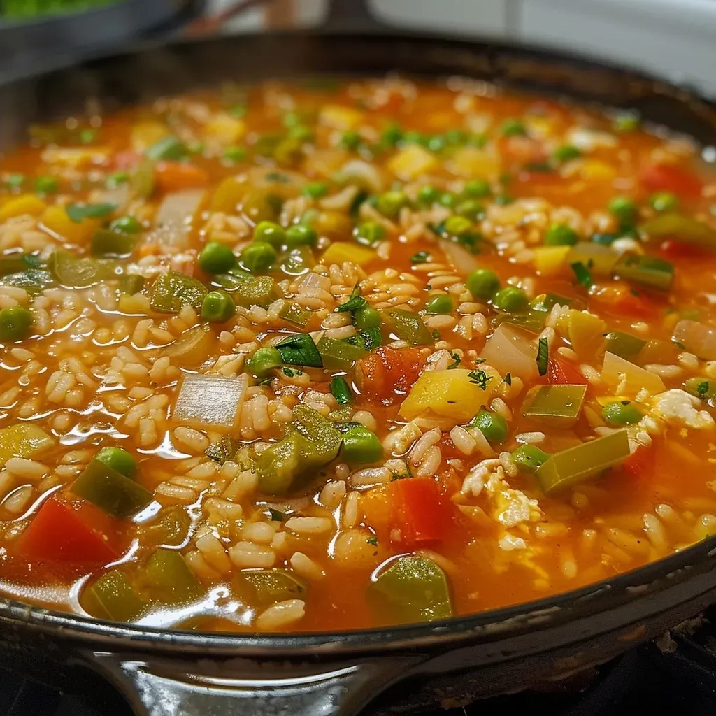 ['Plato de arroz caldoso de verduras con queso feta y menta.', 'Arroz caldoso de verduras presentado en un recipiente con gremolata.', 'Close up de un delicioso arroz caldoso con ingredientes frescos.', 'Arroz caldoso de verduras con un toque de queso feta y menta.']