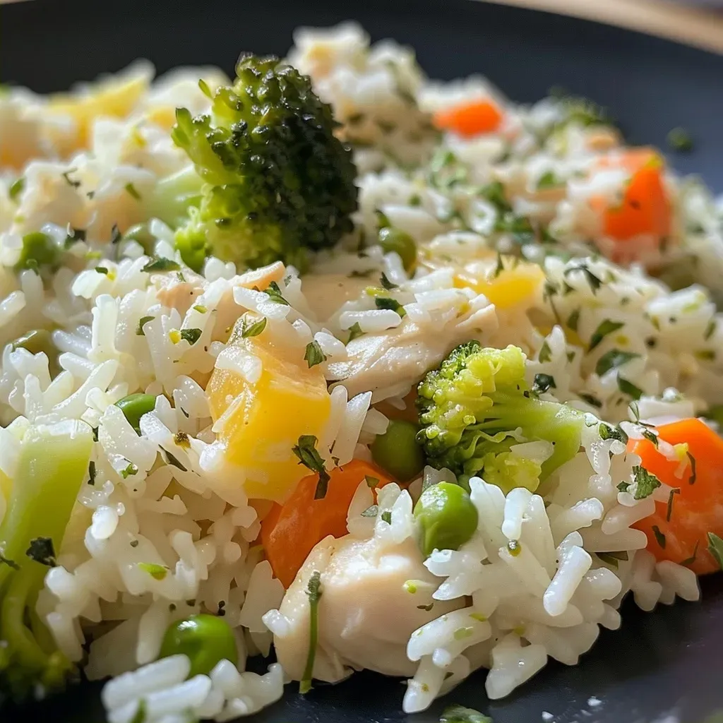 ['Arroz con vegetales colorido en un plato.', 'Primer plano de un delicioso arroz con verduras.', 'Vista lateral de arroz blanco con brócoli y zanahoria.', 'Tazón de arroz con vegetales frescos.']