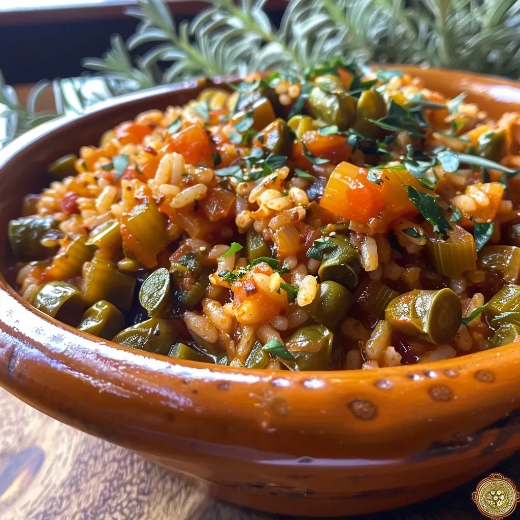 ['Arroz con verduras colorido y suelto en un plato.', 'Primer plano de un delicioso arroz con verduras.', 'Tazón de arroz con verduras, mostrando su textura suelta.', 'Arroz con diversas verduras frescas en una presentación apetitosa.']