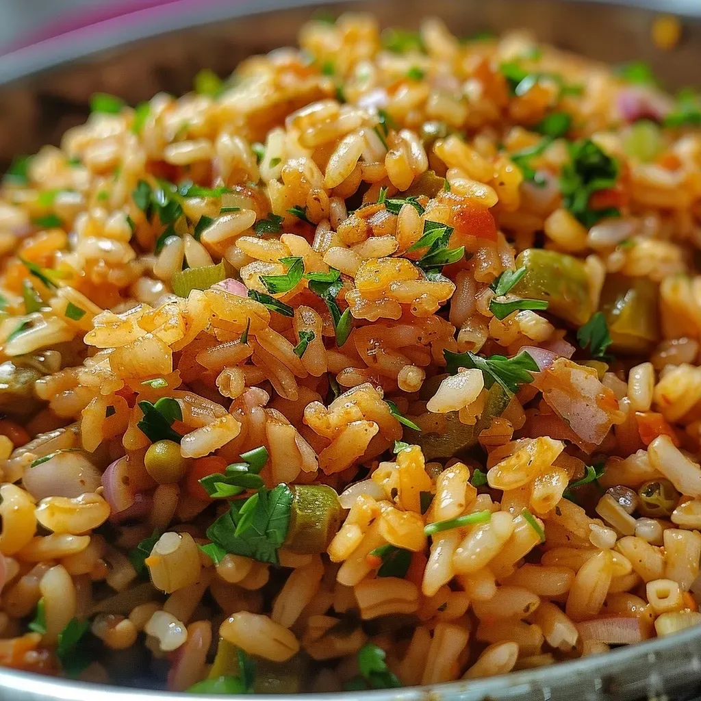 ['Arroz integral con verduras frescas en un plato.', 'Close-up de arroz integral mezclado con legumbres.', 'Tazón de arroz integral con zanahorias y pimientos.', 'Porción de arroz integral con vegetales coloridos.']