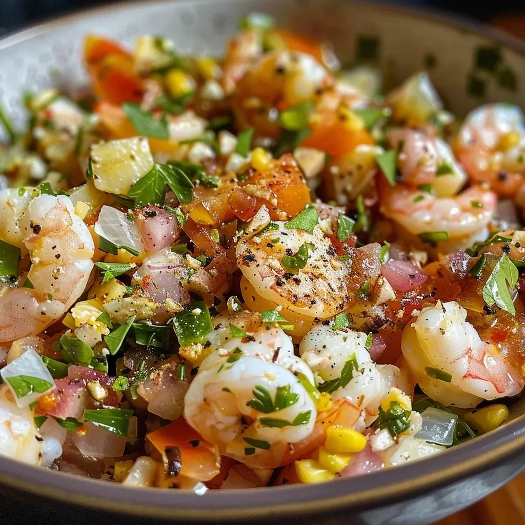 ['Ensalada César de camarones en un plato, con lechuga, picatostes y aderezo.', 'Primer plano de una ensalada César con camarones y queso parmesano.', 'Ensalada César con camarones, anchoas y mayonesa, presentada en un plato.', 'Ensalada César de camarones con ingredientes frescos y crujientes.']