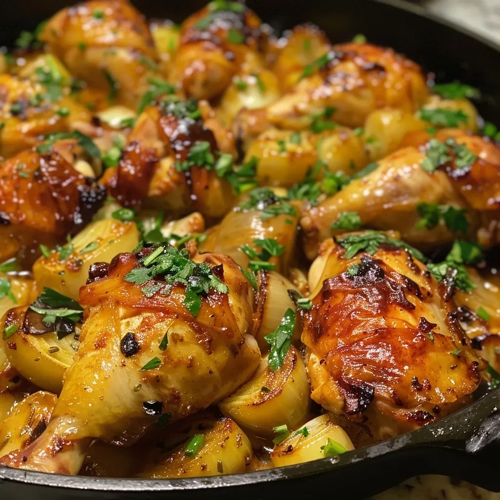 ['Pechugas de pollo y calabacín horneados en una fuente.', 'Plato de pollo y calabacín recién horneados, viendo los ingredientes.', 'Close-up de un delicioso horneado de pollo y calabacín.', 'Vista lateral de pollo y calabacín horneados con especias.']