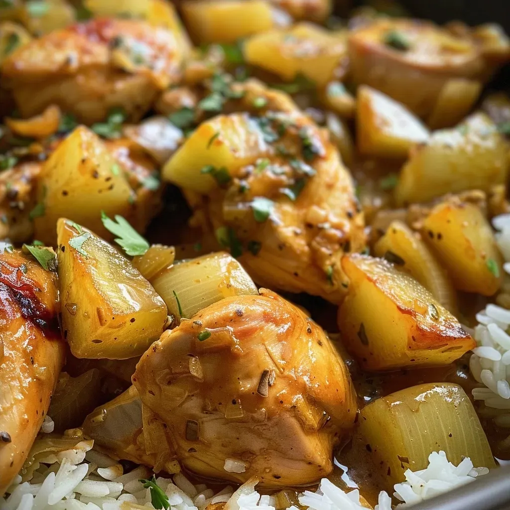 ['Pechugas de pollo y calabacín horneados en una fuente.', 'Plato de pollo y calabacín recién horneados, viendo los ingredientes.', 'Close-up de un delicioso horneado de pollo y calabacín.', 'Vista lateral de pollo y calabacín horneados con especias.']