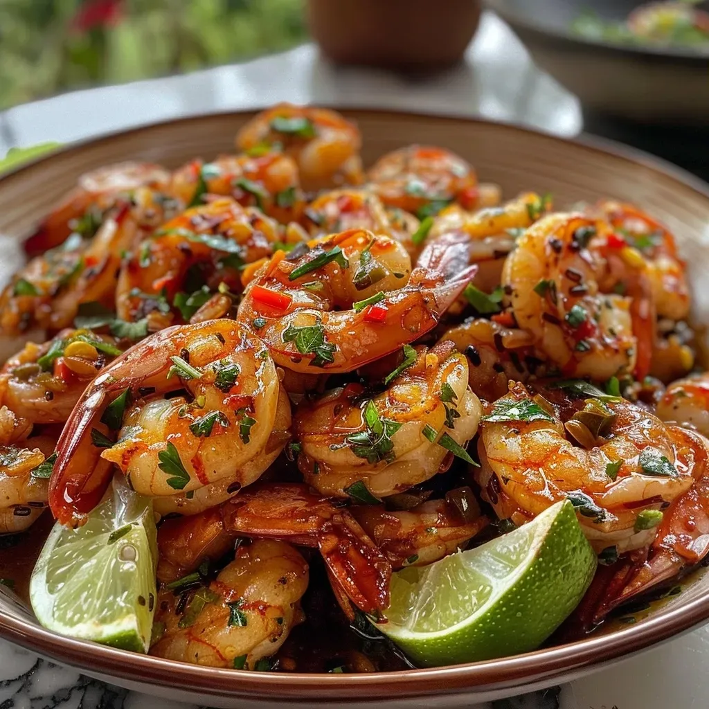 ['Locrio de camarones servido en un plato hondo con arroz y ingredientes frescos.', 'Primer plano de un delicioso locrio de camarones con arroz y vegetales coloridos.', 'Arroz con camarones presentado en un plato, mostrando su jugosidad y frescura.', 'Vista lateral de un locrio de camarones, con arroz y adornos de perejil.']