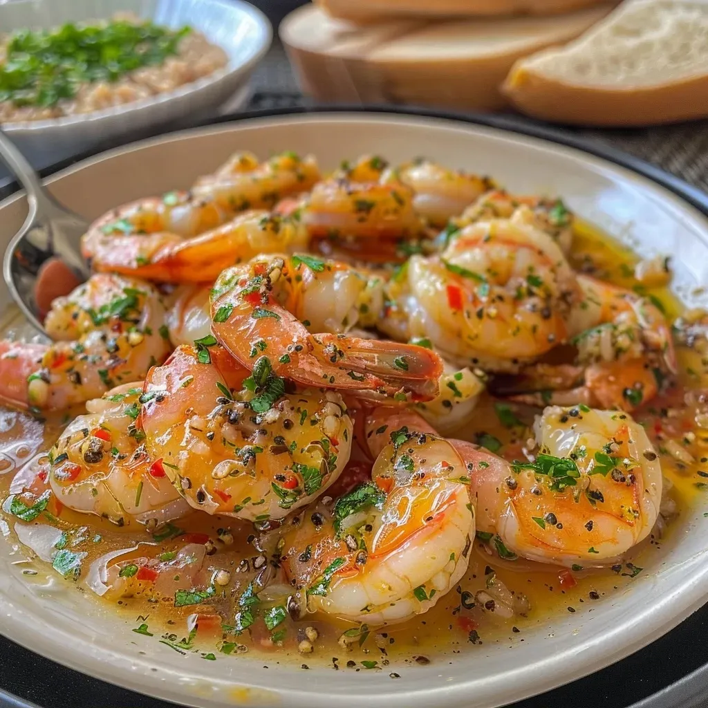 ['Locrio de camarones servido en un plato hondo con arroz y ingredientes frescos.', 'Primer plano de un delicioso locrio de camarones con arroz y vegetales coloridos.', 'Arroz con camarones presentado en un plato, mostrando su jugosidad y frescura.', 'Vista lateral de un locrio de camarones, con arroz y adornos de perejil.']