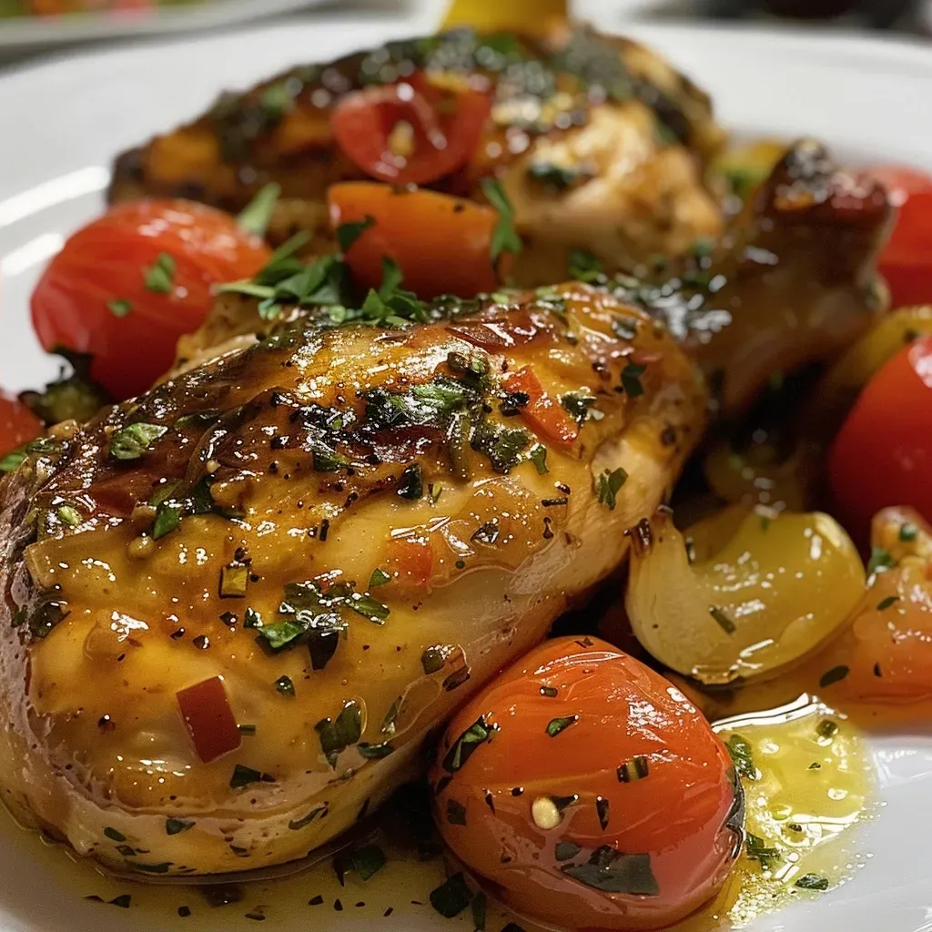 ['Pollo troceado cocinado con salsa de tomate.', 'Tazón con porciones de pollo en salsa de tomate.', 'Cierre de pollo con tomate servido en un plato.', 'Vista lateral de un plato de pollo con tomate.']