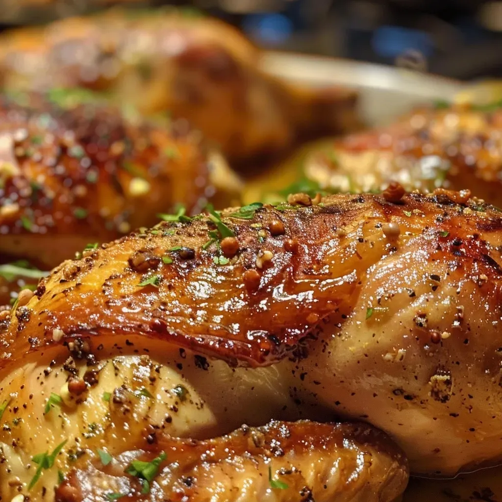 ['Pollo Mediterráneo al horno con calabacín, vista lateral.', 'Platillo de pollo al estilo mediterráneo con verduras horneadas.', 'Cazuela de pollo y calabacín lista para servir.', 'Detalle de pollo jugoso con calabacín al horno.']