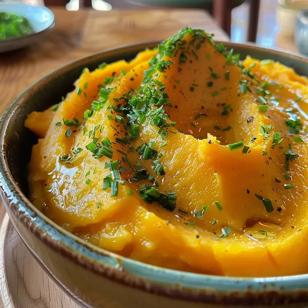 ['Puré de zanahoria en un plato, con textura cremosa y color vibrante.', 'Primer plano de puré de zanahoria, mostrando su suavidad y color anaranjado.', 'Puré de zanahoria servido en un bol, con fondo desenfocado.', 'Vista lateral de un plato con puré de zanahoria, con ingredientes visibles alrededor.']