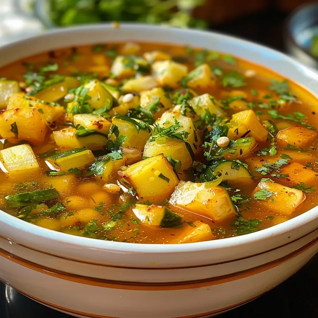 ['Sopa de calabaza con elote y queso en un tazón.', 'Primer plano de sopa de calabaza con granos de elote y queso fresco.', 'Tazón de sopa de calabaza decorado con trozos de queso.', 'Sopa de calabaza con elote servida en un plato hondo.']