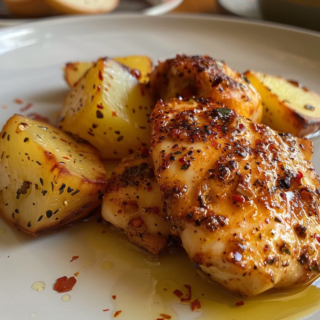 ['Pechugas de pollo glaseadas con mostaza y miel.', 'Pollo dorado con salsa de mostaza y miel en primer plano.', 'Plato de pollo mostaza miel listo para servir.', 'Detalle de pollo jugoso cubierto con salsa de mostaza y miel.']