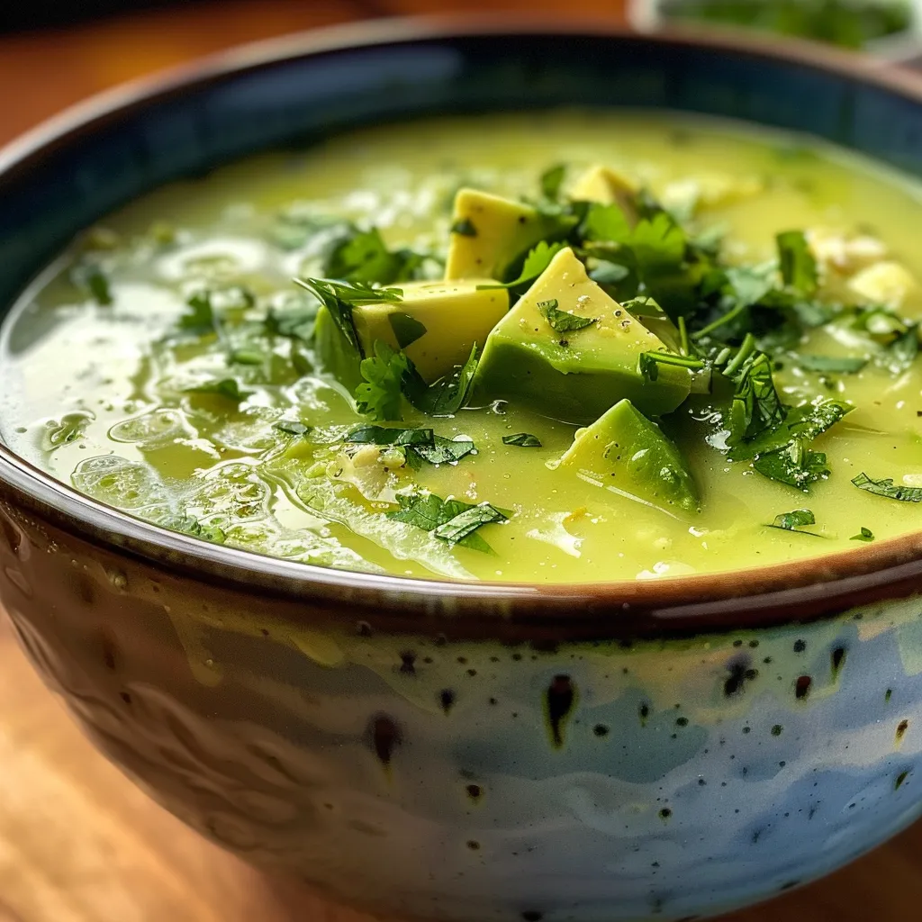 ['Crema fría de aguacates en un tazón con un color verde vibrante.', 'Primer plano de una crema de aguacate, mostrando su textura cremosa.', 'Vista lateral de crema fría de aguacate, con ingredientes frescos alrededor.', 'Tazón de crema fría de aguacates decorado con toppings coloridos.']