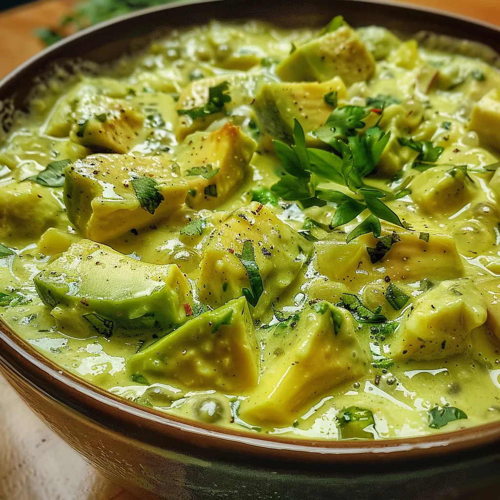 ['Crema fría de aguacates en un tazón con un color verde vibrante.', 'Primer plano de una crema de aguacate, mostrando su textura cremosa.', 'Vista lateral de crema fría de aguacate, con ingredientes frescos alrededor.', 'Tazón de crema fría de aguacates decorado con toppings coloridos.']