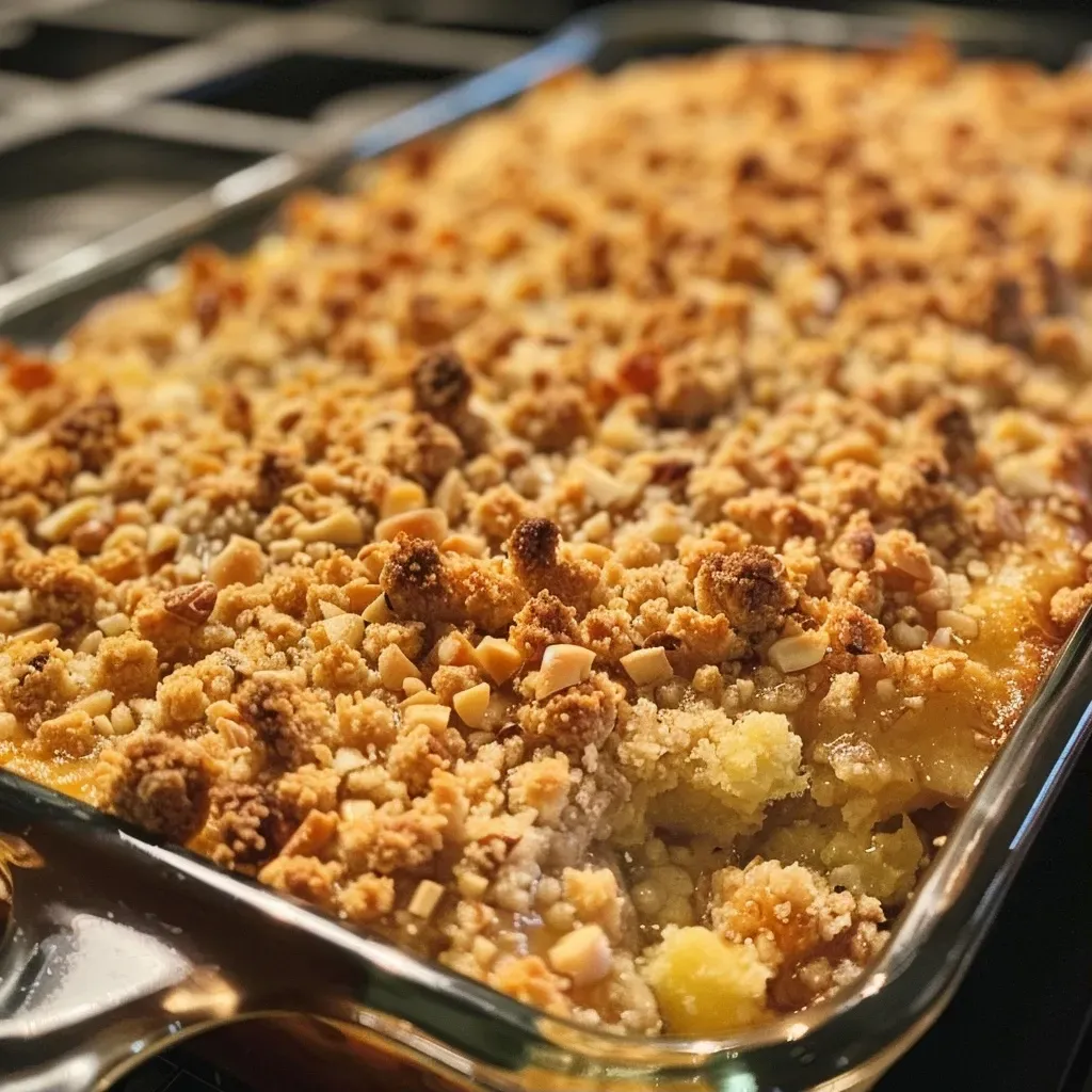 ['Primer plano de un Alsacian Streusel Crisp recién horneado.', 'Vista lateral de un suculento Alsacian Streusel Crisp.', 'Detalle de un delicioso Alsacian Streusel Crisp con ingredientes visibles.', 'Imagen cercana de un Alsacian Streusel Crisp mostrando su textura.']