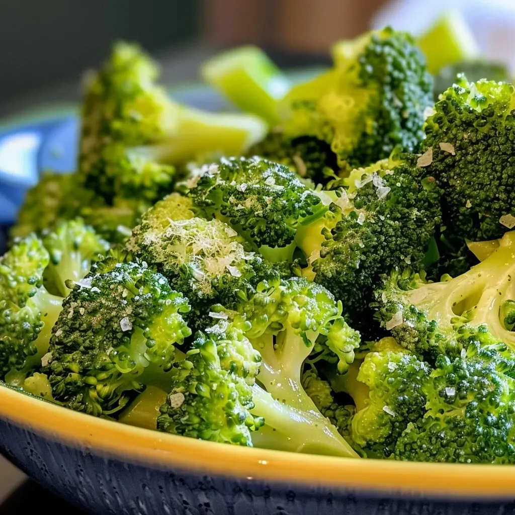 ['Brócoli jugoso cocinándose en una crockpot.', 'Primer plano de brócoli al vapor en olla lenta.', 'Preparación de brócoli con ajo y queso en crockpot.', 'Vista lateral de brócoli cocido con especias en olla.']
