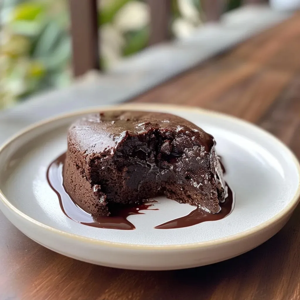 ['Coulant de chocolate con textura jugosa y derretida en el centro.', 'Postre de chocolate fundido, con una apariencia irresistible.', 'Vista lateral de un coulante de chocolate, mostrando su interior líquido.', 'Delicioso coulant de chocolate presentado en un plato.']