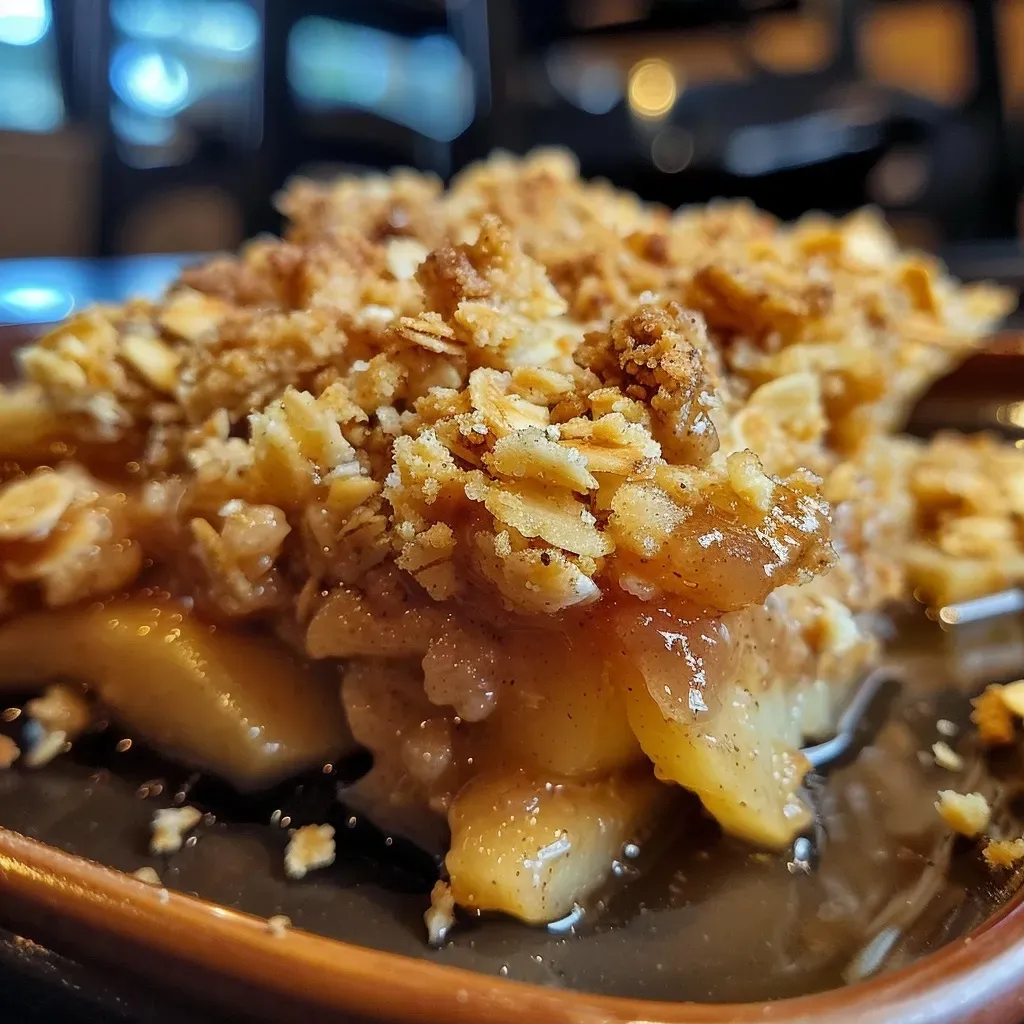 ['Crumble de manzana alto en proteínas, con ingredientes frescos y apetitosos.', 'Primer plano de un crumble de manzana, mostrando su textura dorada y jugosa.', 'Crumble de manzana en un plato, con ingredientes nutritivos visibles.', 'Vista lateral de un crumble de manzana, resaltando su aspecto delicioso y saludable.']