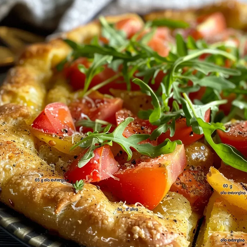 ['Galette salata de coliflor y salchicha presentada en un plato.', 'Detalle de una galette salata con ingredientes visibles, coliflor y salchicha.', 'Vista lateral de una galette salata jugosa y deliciosa.', 'Galette salata al cavolfiore con salsiccia en primer plano.']