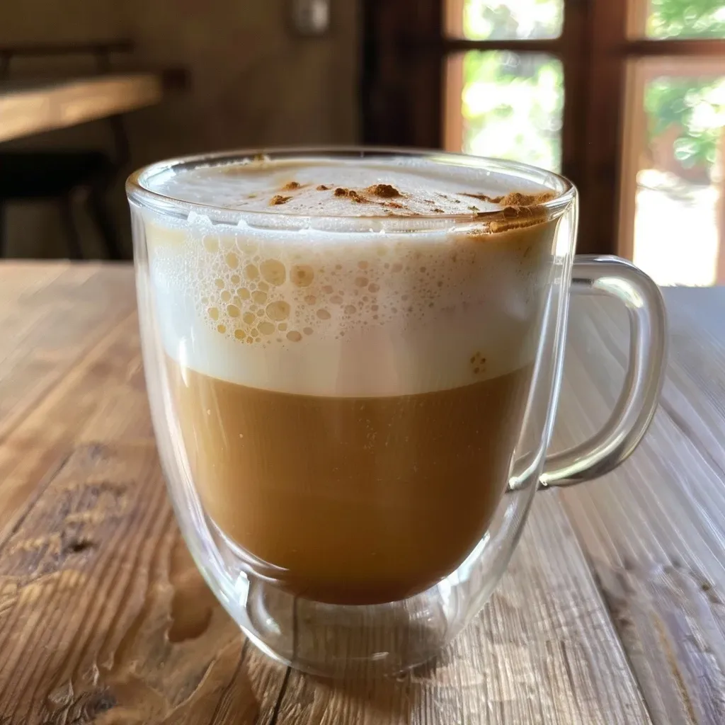 Taza de Jengibre Latte On the Go con fondo desenfocado.