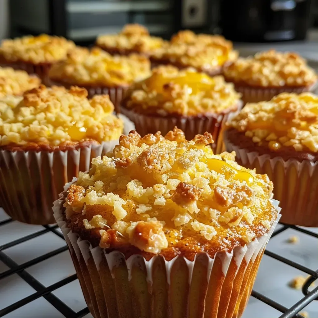 ['Muffins de elote sin harina en un plato.', 'Vista lateral de muffins de elote recién horneados.', 'Muffins de elote sin harina en primer plano.', 'Deliciosos muffins de elote sobre una mesa.']