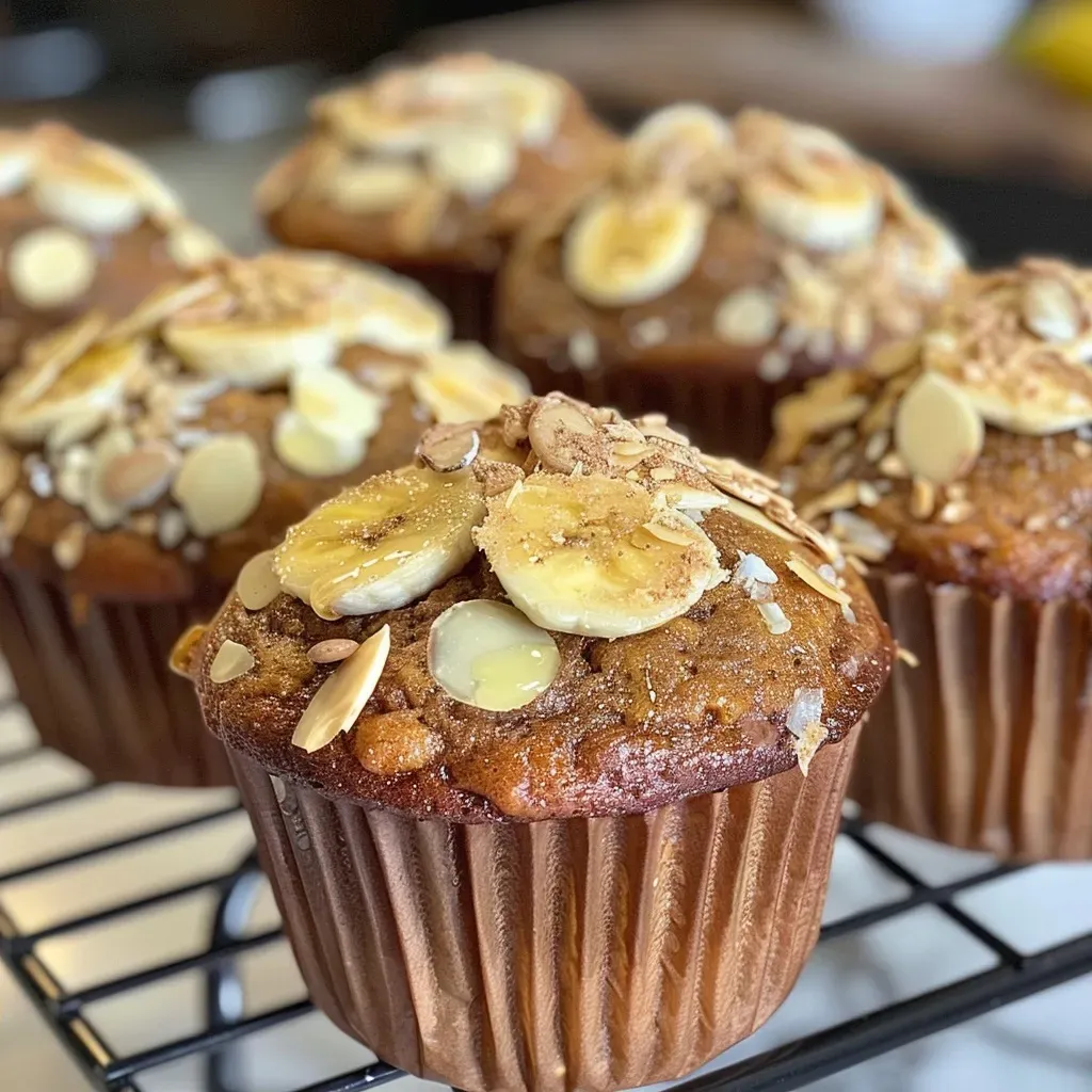 Muffins de plátano con harina de almendra en un plato.