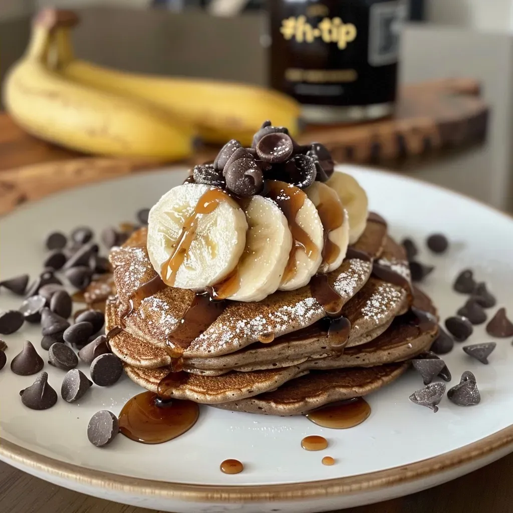 Pancakes de frijoles negros y chocolate en un plato.