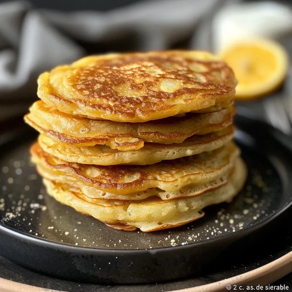 Pancakes salados de patata dulce con una porción de salmón.