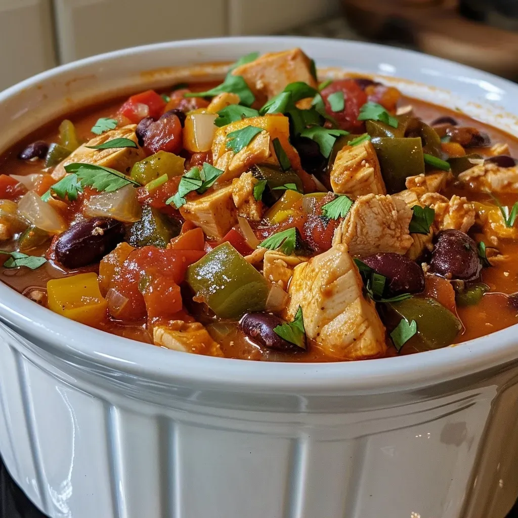 ['Tazón con Pumpkin Chili, visible su textura y color vibrante.', 'Primer plano de Pumpkin Chili con ingredientes a la vista.', 'Lateral de un plato de Pumpkin Chili, decorado con cilantro.', 'Pumpkin Chili servido en un tazón, con chips al lado.']