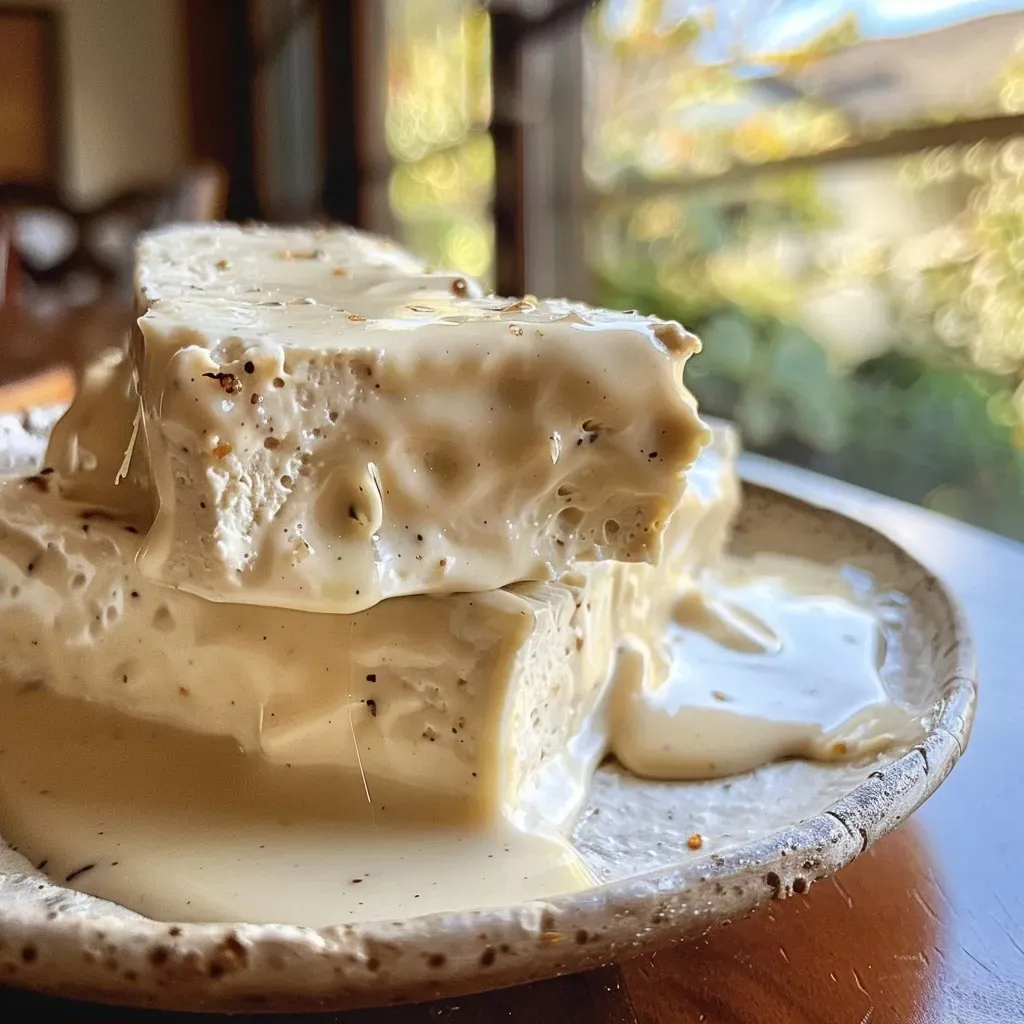 Salsa de queso de tofu sedoso en un tazón.