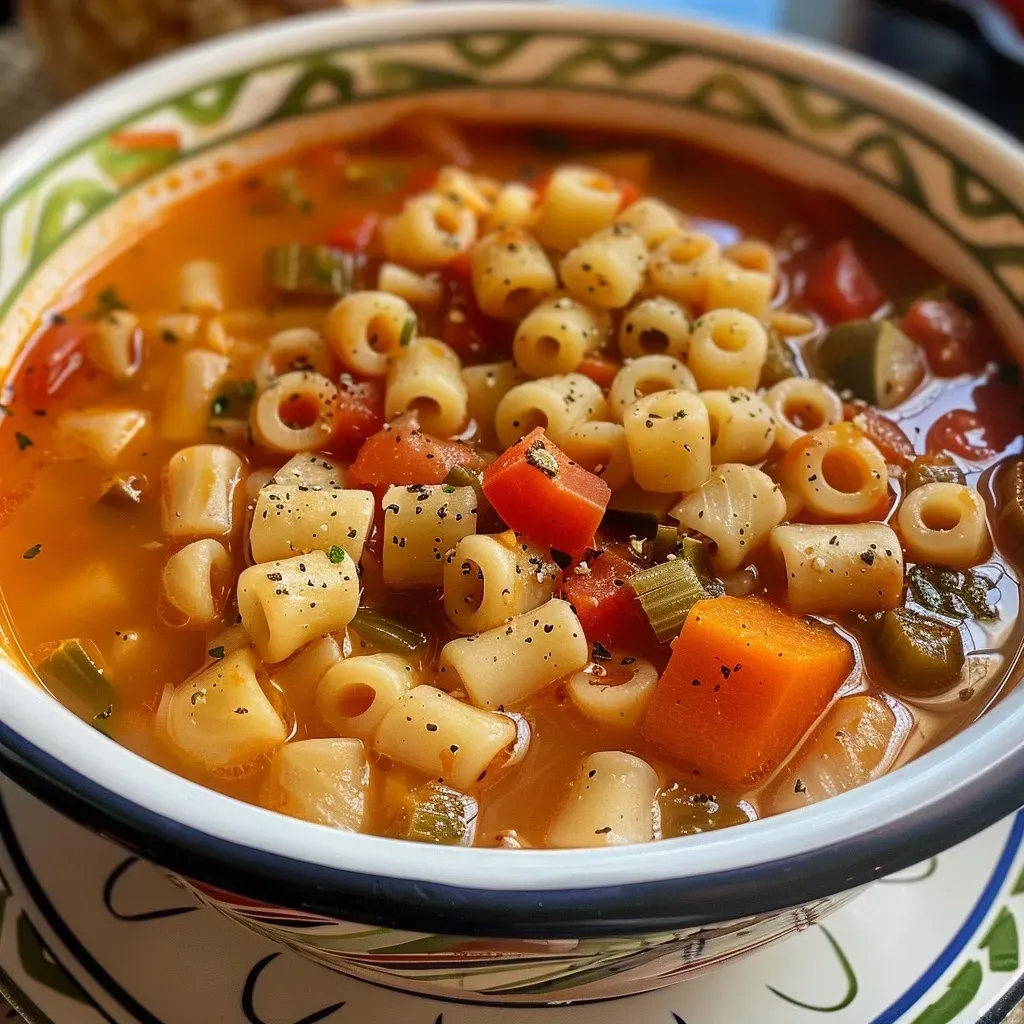 ['Sopa italiana de lentejas en un tazón, con ingredientes frescos alrededor.', 'Primer plano de una sopa de lentejas, mostrando su textura y color.', 'Tazón de sopa de lentejas con verduras, lista para servir.', 'Sopa italiana de lentejas con decoración de perejil fresco.']