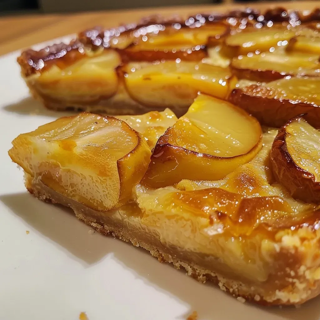 ['Tarta de pera light vista lateral, mostrando su textura jugosa.', 'Detalle de una tarta de pera ligera con base de avena.', 'Tarta de pera light en primer plano, resaltando sus ingredientes frescos.', 'Vista lateral de tarta de pera saludable, con una apariencia apetitosa.']